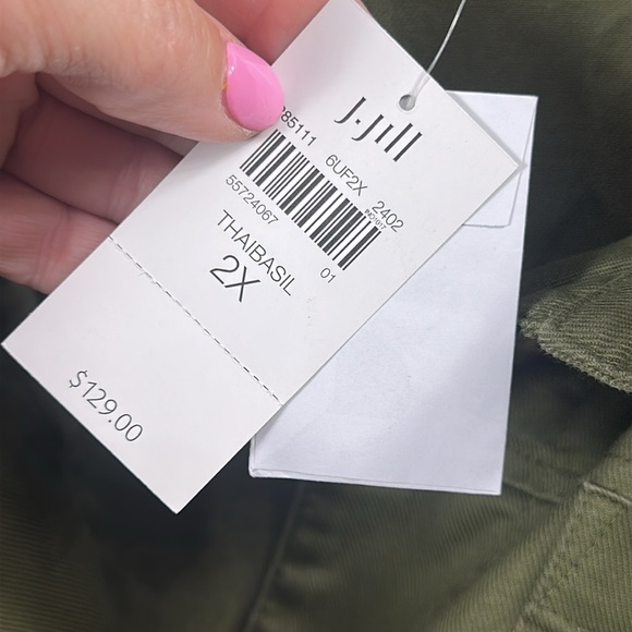 J.Jill Green Ruffle Trim Utility Jacket size 2X. NWT. - Picture 8 of 13